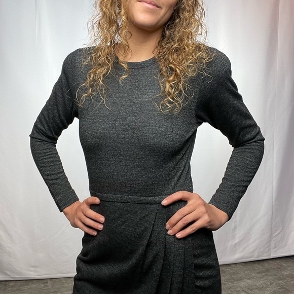 Vintage Jeannene Booher Wool Long Sleeve Dress in Grey‎ Size 0 - Picture 2 of 7